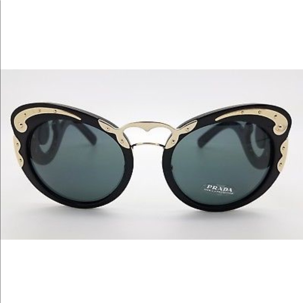 PRADA Sunglasses Women Spr/Black/Gold โจAuthentic! - Picture 8 of 9